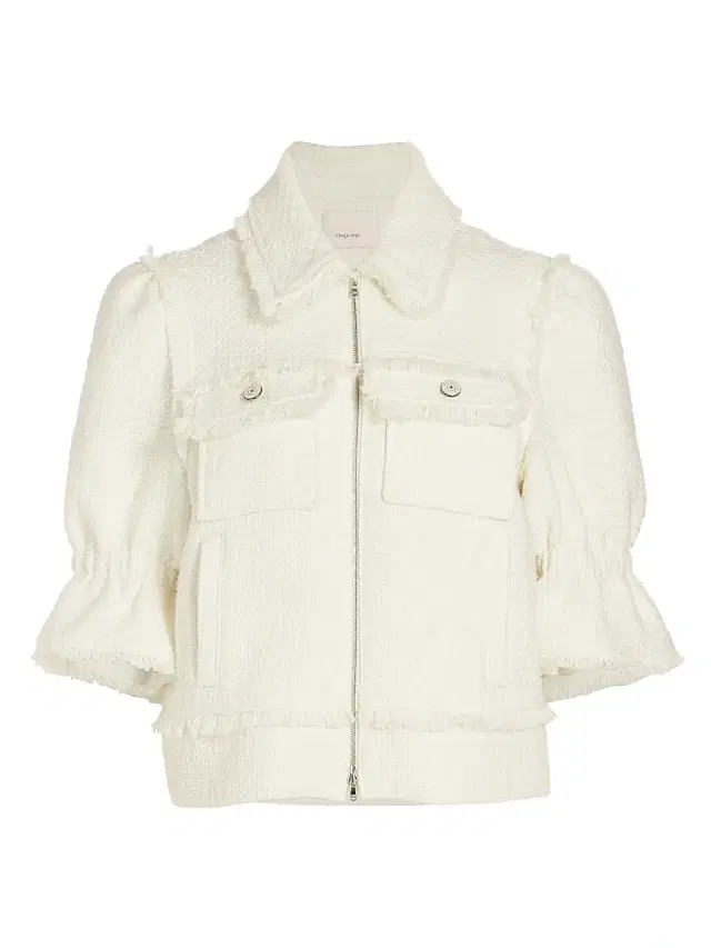 Cinq à Sept Women's Holly Short-Sleeve Boucle Jacket - Gardenia