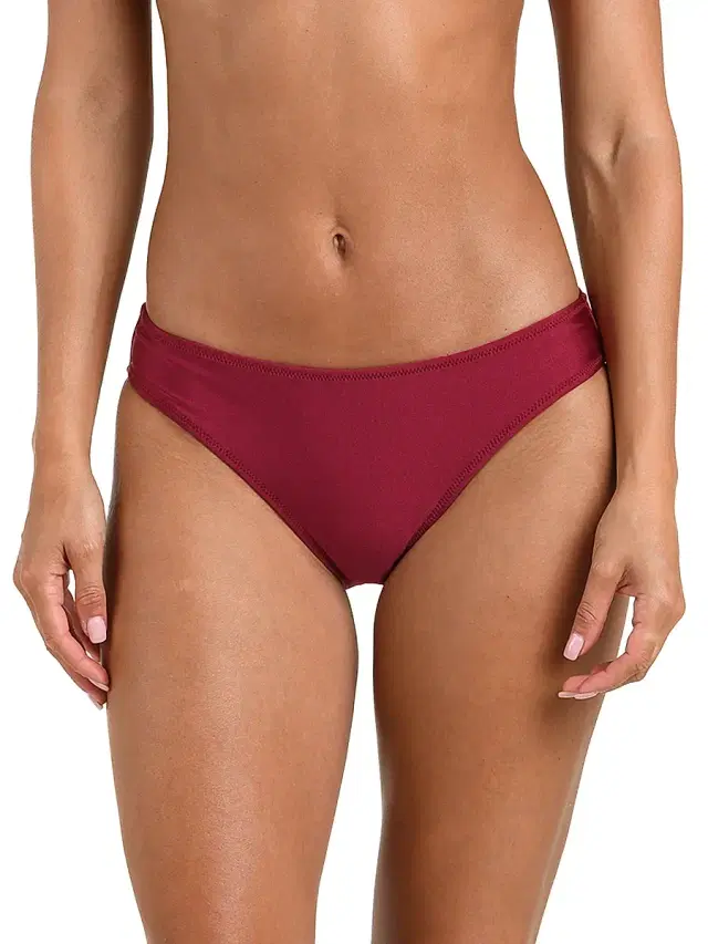 L'AGENCE Women's Shimmer Solids Nicole Bikini Bottom - Black Cherry