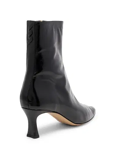 Bottega Veneta Women's Vela 60MM Leather Ankle Boots - Black | Thumbnail 3