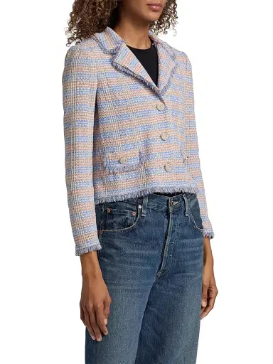 Misook Women's Striped Knit Jacket - Tranquil Blue White Black - Size XXL | Thumbnail 4 Misook Women's Striped Knit Jacket - Tranquil Blue White Black - Size XXL | Thumbnail 4