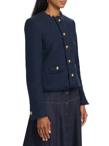 Cinq à Sept Women's Christie Cotton Tweed Jacket - Navy - Size 16 | Thumbnail 4 Cinq à Sept Women's Christie Cotton Tweed Jacket - Navy - Size 16 | Thumbnail 4