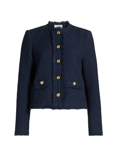 Cinq à Sept Women's Christie Cotton Tweed Jacket - Navy - Size 16 | Thumbnail 1 Cinq à Sept Women's Christie Cotton Tweed Jacket - Navy - Size 16 | Thumbnail 1