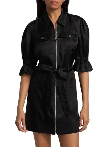 Cinq à Sept Women's Holly Satin Puff-Sleeve Minidress | Thumbnail 3 Cinq à Sept Women's Holly Satin Puff-Sleeve Minidress | Thumbnail 3