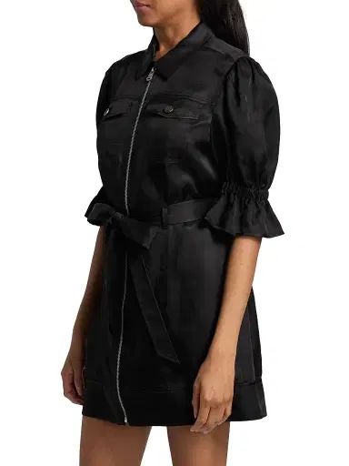 Cinq à Sept Women's Holly Satin Puff-Sleeve Minidress | Thumbnail 4 Cinq à Sept Women's Holly Satin Puff-Sleeve Minidress | Thumbnail 4