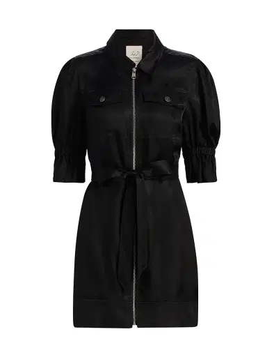 Cinq à Sept Women's Holly Satin Puff-Sleeve Minidress | Thumbnail 1 Cinq à Sept Women's Holly Satin Puff-Sleeve Minidress | Thumbnail 1