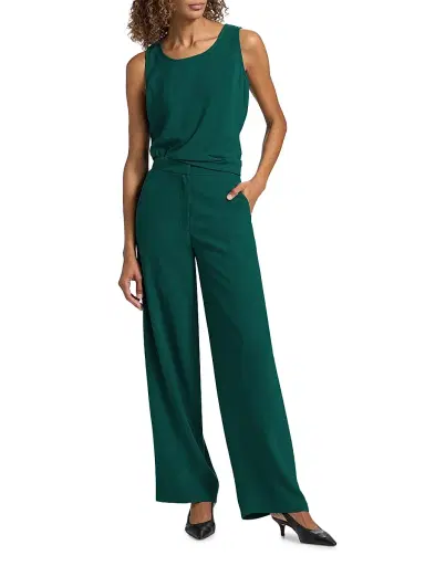 Misook Women's Crepe De Chine Tank - Spruce - Size XXL | Thumbnail 2