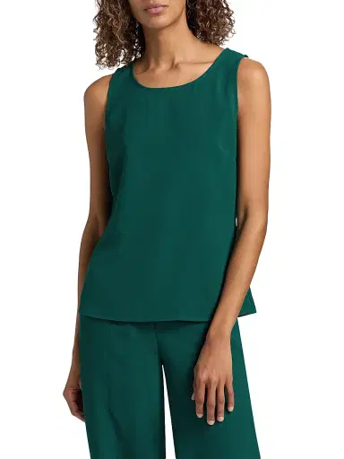Misook Women's Crepe De Chine Tank - Spruce - Size XXL | Thumbnail 3