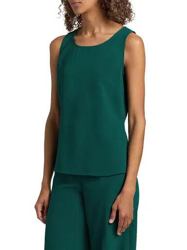 Misook Women's Crepe De Chine Tank - Spruce - Size XXL | Thumbnail 4