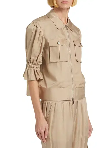 Cinq à Sept Women's Holly Puff-Sleeve Utility Jacket | Thumbnail 4 Cinq à Sept Women's Holly Puff-Sleeve Utility Jacket | Thumbnail 4