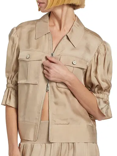 Cinq à Sept Women's Holly Puff-Sleeve Utility Jacket | Thumbnail 6 Cinq à Sept Women's Holly Puff-Sleeve Utility Jacket | Thumbnail 6
