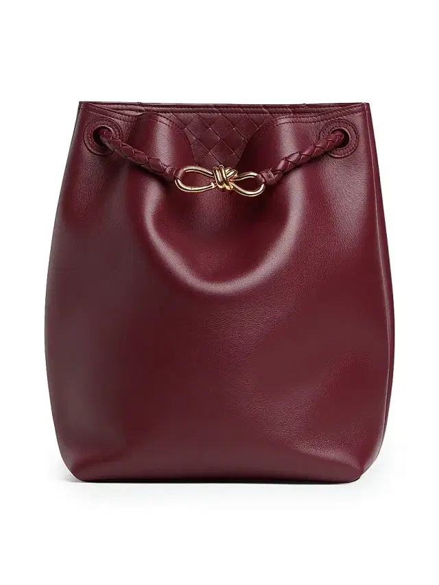 Bottega Veneta Women's Borsa Leather Bucket Bag - Barolo Brass