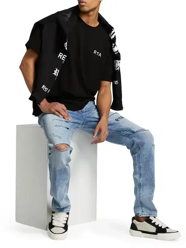 RTA Men's Colin Chest Logo T-Shirt - Black Chest Logo | Thumbnail 2