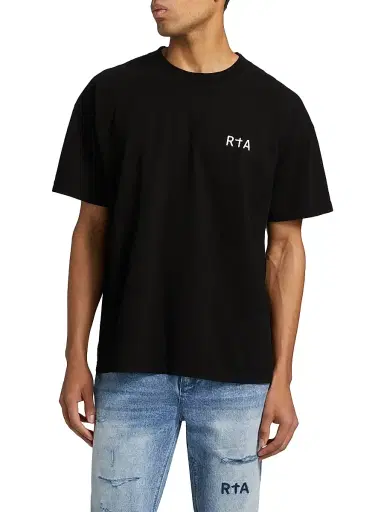RTA Men's Colin Chest Logo T-Shirt - Black Chest Logo | Thumbnail 3