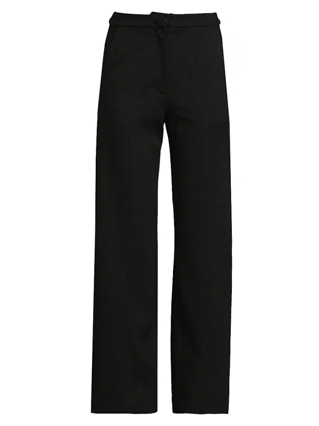 Misook Women's LuxeStretch Stretch-Cotton Wide-Leg Pants - Black