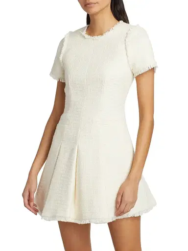 Cinq à Sept Women's Nova Cotton Tweed Minidress - Gardenia - Size 14 | Thumbnail 4