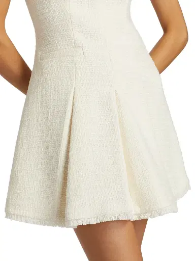 Cinq à Sept Women's Nova Cotton Tweed Minidress - Gardenia - Size 14 | Thumbnail 6
