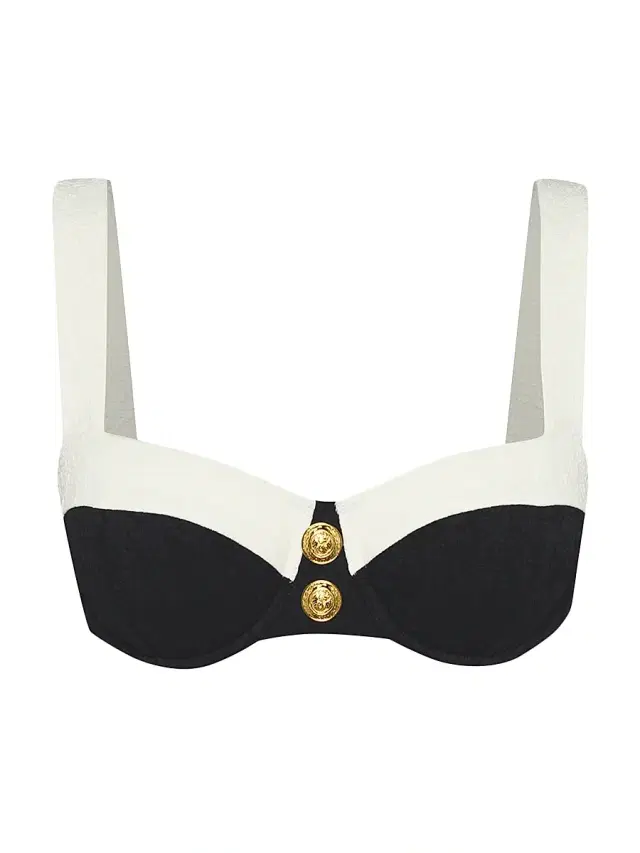 L'AGENCE Women's Colorblock Chic Alexandria Underwire Bikini Top - Black