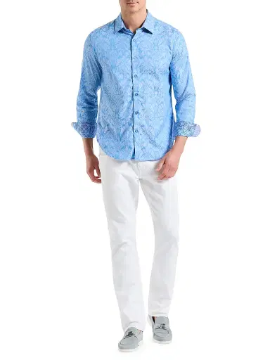 Robert Graham Men's Highland Woven Shirt - Light Blue | Thumbnail 2
