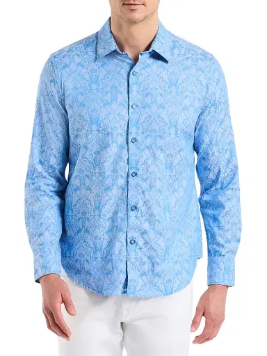 Robert Graham Men's Highland Woven Shirt - Light Blue | Thumbnail 1