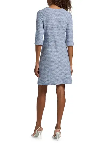 Misook Women's Tweed Knit Sheath Knee-Length Dress - Powder Blue Aegean Biscotti - Size XXL | Thumbnail 5 Misook Women's Tweed Knit Sheath Knee-Length Dress - Powder Blue Aegean Biscotti - Size XXL | Thumbnail 5