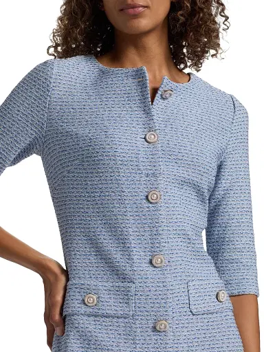 Misook Women's Tweed Knit Sheath Knee-Length Dress - Powder Blue Aegean Biscotti - Size XXL | Thumbnail 6 Misook Women's Tweed Knit Sheath Knee-Length Dress - Powder Blue Aegean Biscotti - Size XXL | Thumbnail 6