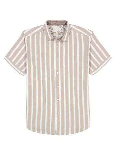 Robert Graham Men's Preston Striped Short-Sleeve Shirt - Khaki - Size XXL | Thumbnail 1 Robert Graham Men's Preston Striped Short-Sleeve Shirt - Khaki - Size XXL | Thumbnail 1
