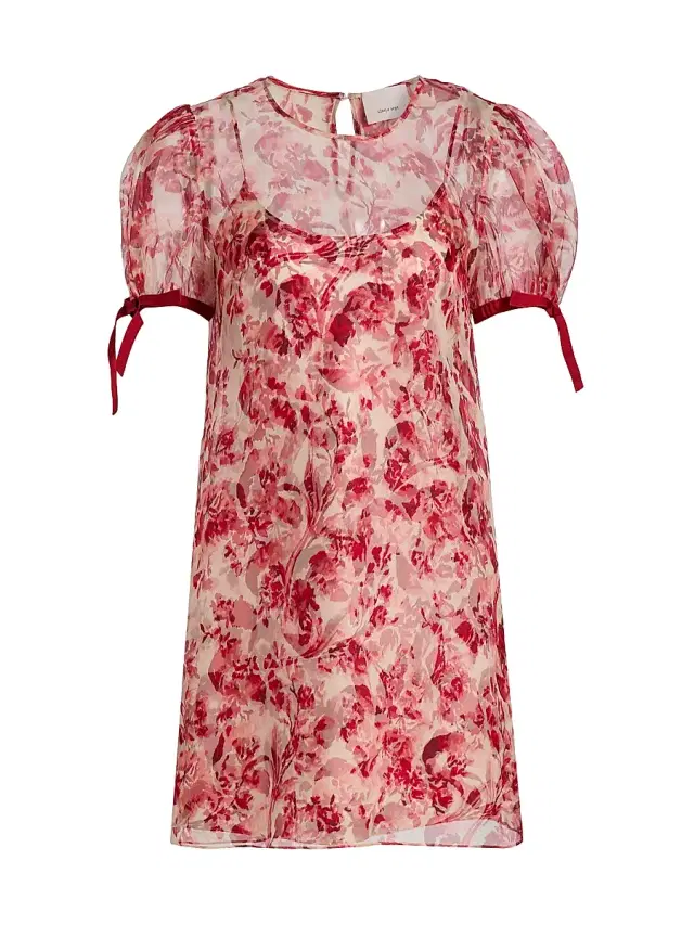 Cinq à Sept Women's Junette Floral Silk Minidress - Cherry Rose Multi