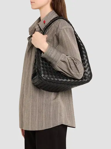 Bottega Veneta Women's Medium Campana Intrecciato Leather Shoulder Bag | Thumbnail 3 Bottega Veneta Women's Medium Campana Intrecciato Leather Shoulder Bag | Thumbnail 3