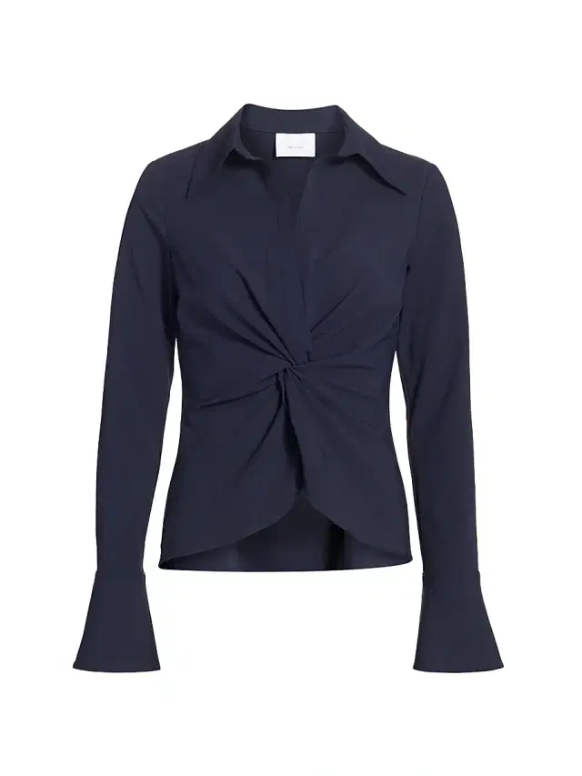 Women's Mckenna Twist-Front Blouse - Navy