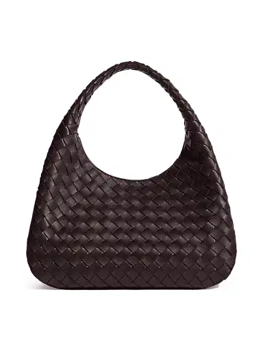 Bottega Veneta Women's Medium Campana Intrecciato Leather Shoulder Bag - Fondant Brass | Thumbnail 1