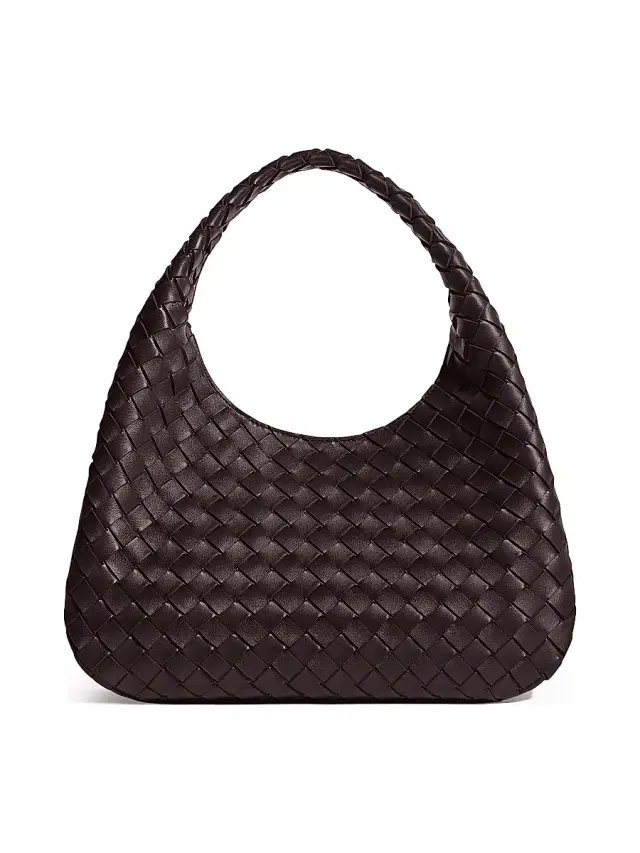 Bottega Veneta Women's  Campana Intrecciato Leather Shoulder Bag - Fondant Brass