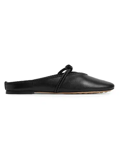 Bottega Veneta Women's Lucia Leather Ballerina Mules - Black - Size 10.5 | Thumbnail 1 Bottega Veneta Women's Lucia Leather Ballerina Mules - Black - Size 10.5 | Thumbnail 1