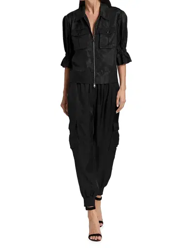Cinq à Sept Women's Holly Puff-Sleeve Utility Jacket - Black - Size XL | Thumbnail 2 Cinq à Sept Women's Holly Puff-Sleeve Utility Jacket - Black - Size XL | Thumbnail 2