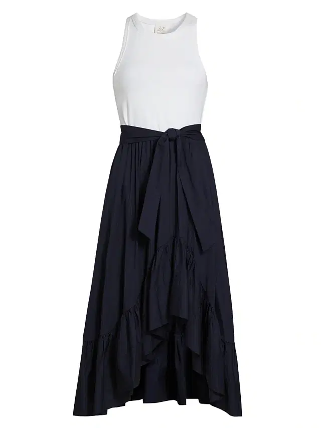 Cinq à Sept Women's Zayla Split Midi-Dress - White Navy