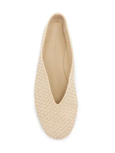 Bottega Veneta Women's Rosa Intrecciato Leather Flats - Tufo - Size 6 | Thumbnail 4 Bottega Veneta Women's Rosa Intrecciato Leather Flats - Tufo - Size 6 | Thumbnail 4