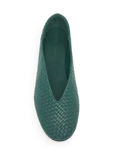 Bottega Veneta Women's Rosa Intrecciato Leather Flats | Thumbnail 4 Bottega Veneta Women's Rosa Intrecciato Leather Flats | Thumbnail 4