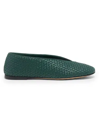 Bottega Veneta Women's Rosa Intrecciato Leather Flats | Thumbnail 1 Bottega Veneta Women's Rosa Intrecciato Leather Flats | Thumbnail 1