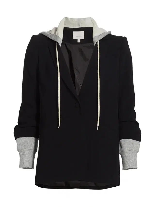 Cinq à Sept Women's Khloe Hooded Blazer - Black Heather Grey