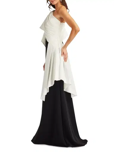 Tadashi Shoji Women's Pleated Draped One-Shoulder Gown | Thumbnail 3 Tadashi Shoji Women's Pleated Draped One-Shoulder Gown | Thumbnail 3