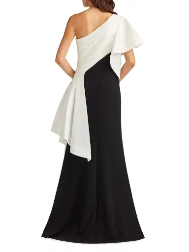 Tadashi Shoji Women's Pleated Draped One-Shoulder Gown | Thumbnail 4 Tadashi Shoji Women's Pleated Draped One-Shoulder Gown | Thumbnail 4