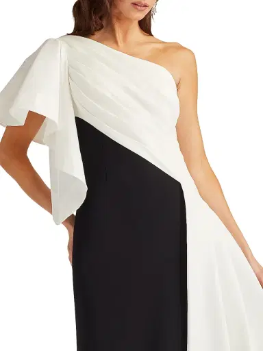 Tadashi Shoji Women's Pleated Draped One-Shoulder Gown | Thumbnail 5 Tadashi Shoji Women's Pleated Draped One-Shoulder Gown | Thumbnail 5