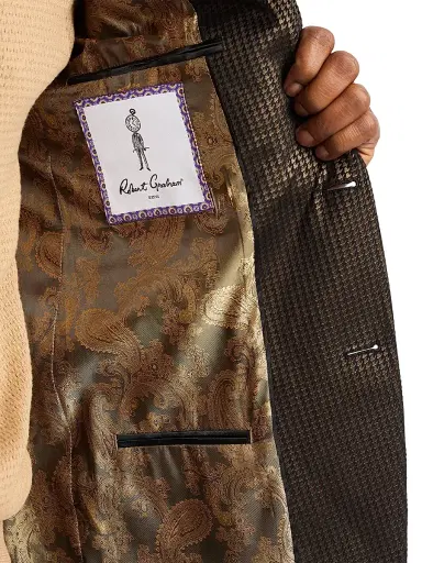 Robert Graham Men's Colden Houndstooth Sportcoat - Camel - Size 40 | Thumbnail 6