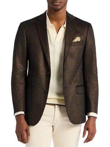 Robert Graham Men's Colden Houndstooth Sportcoat - Camel - Size 40 | Thumbnail 1