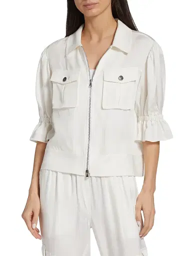Cinq à Sept Women's Holly Puff-Sleeve Utility Jacket | Thumbnail 3 Cinq à Sept Women's Holly Puff-Sleeve Utility Jacket | Thumbnail 3