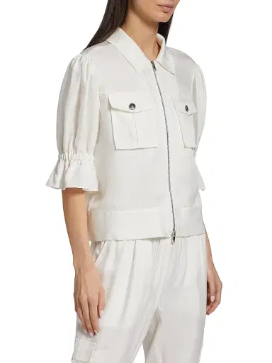 Cinq à Sept Women's Holly Puff-Sleeve Utility Jacket | Thumbnail 4 Cinq à Sept Women's Holly Puff-Sleeve Utility Jacket | Thumbnail 4