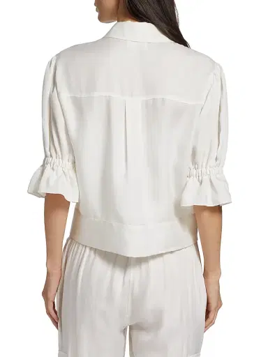 Cinq à Sept Women's Holly Puff-Sleeve Utility Jacket - Ivory - Size XL | Thumbnail 5