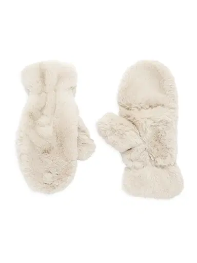 Apparis Women's Coco Faux Fur Flip-Top Mittens - Latte | Thumbnail 1