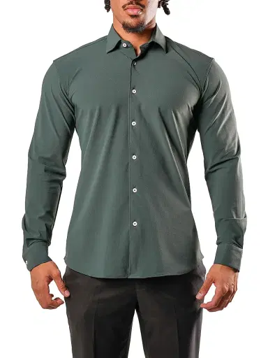 Maceoo Men's Fibonacci Stretch Euro Shirt - Green | Thumbnail 2