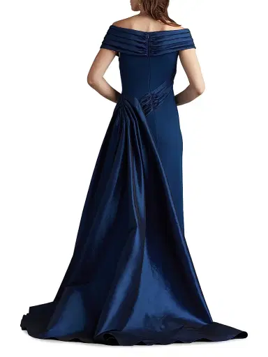 Tadashi Shoji Women's Elysian Draped Overlay Train Gown | Thumbnail 4 Tadashi Shoji Women's Elysian Draped Overlay Train Gown | Thumbnail 4