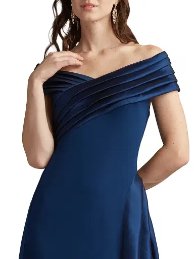 Tadashi Shoji Women's Elysian Draped Overlay Train Gown | Thumbnail 5 Tadashi Shoji Women's Elysian Draped Overlay Train Gown | Thumbnail 5